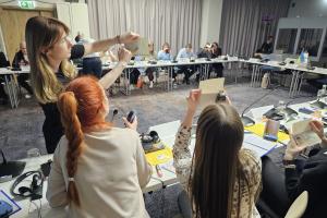 Participants training on identifying forged documents and impostors at border crossing points in Krakow, 7 March (OSCE/Colleen Ryan)