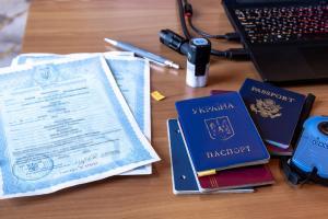 Training material at an OSCE seminar on travel document forgery for border guards from UK and Ukraine, 23 April 2025. (Paweł Zacharewicz)